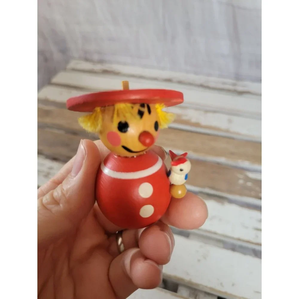 Wooden clown as is bird‎ Xmas decor